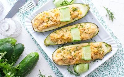 Zucchini Stuffed with Rice