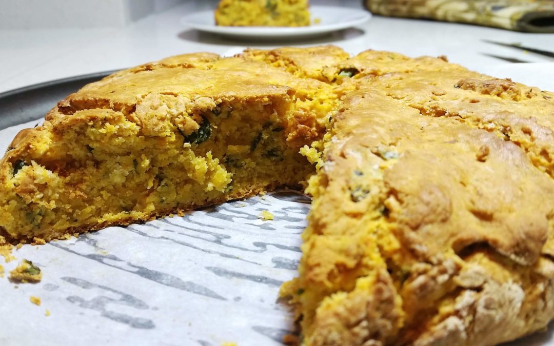 herb sweet potato damper